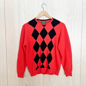 Peter Scott Wool & Angora Blend Argyle Sweater
